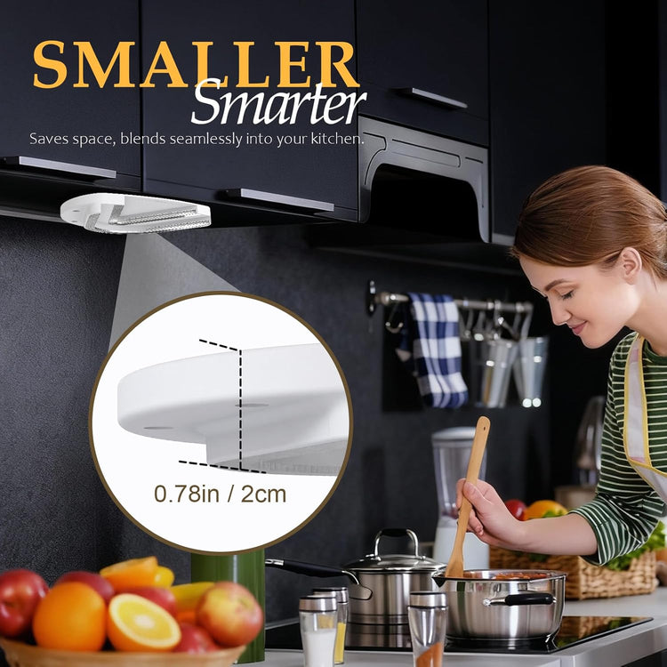 Mount-on Cabinet Jar Opener for Weak Hands,Seniors with Arthritis,Double U Shaped Grooves Grip Bottle Opener for Any Size Lid,304 Stainless Steel One-Handed Can Opener Tool for Home Assistance,White