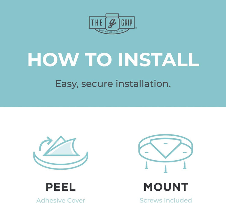 The Grip Jar Opener | Original Under Cabinet Jar Lid & Bottle Opener, Effortless for Weak Hands & Seniors with Arthritis - Made In USA